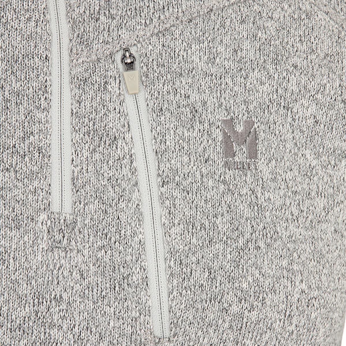 밀레 남성 1/4 집업 스웨터 - 멜란지그레이