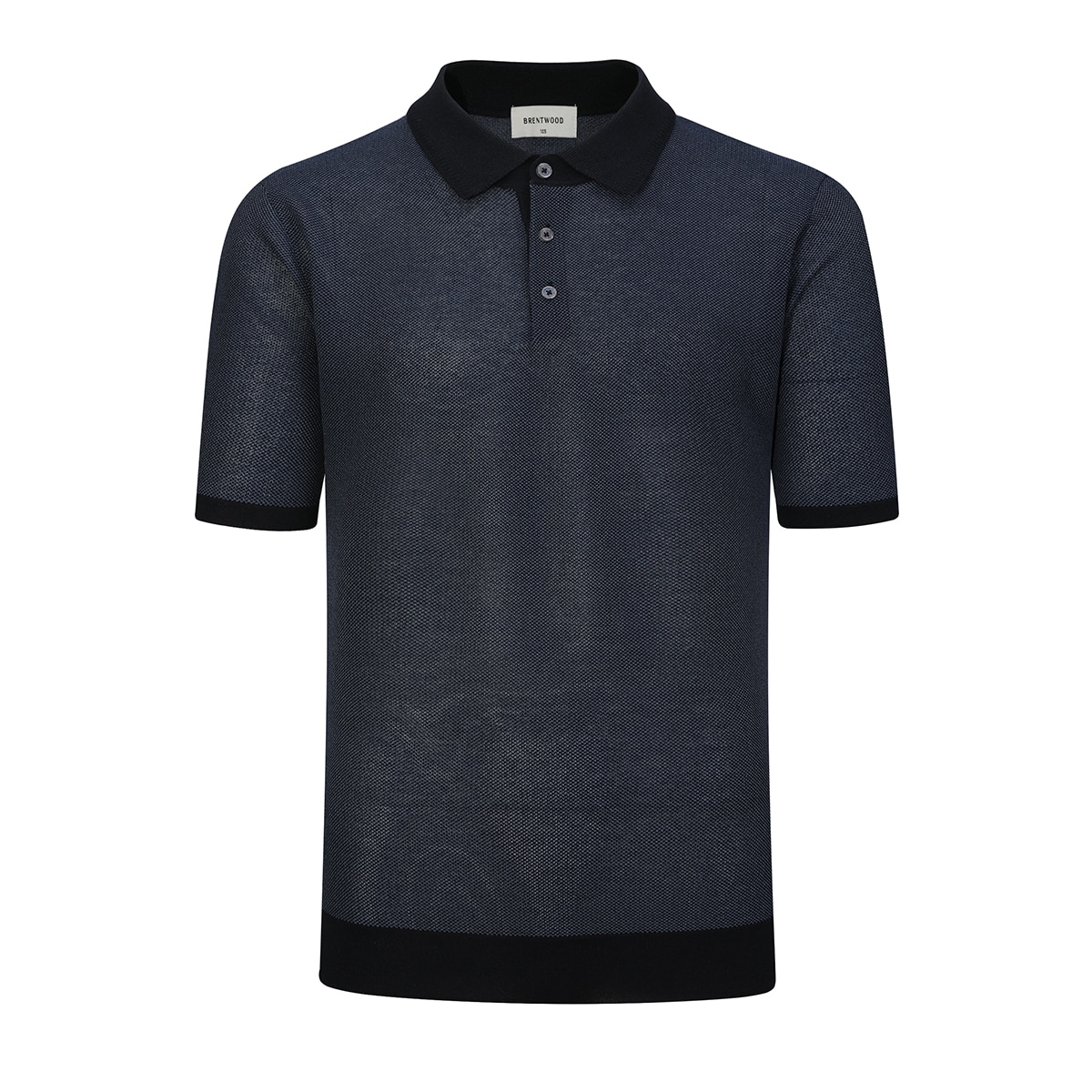 브렌우드 남성 반소매 니트 폴로 - 네이비, XL