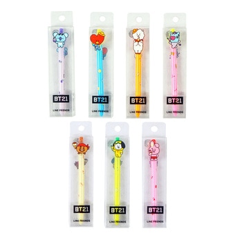 BT21 아크릴 캐릭터 펜 7개 세트 BT21 아크릴 캐릭터 펜 7개 세트