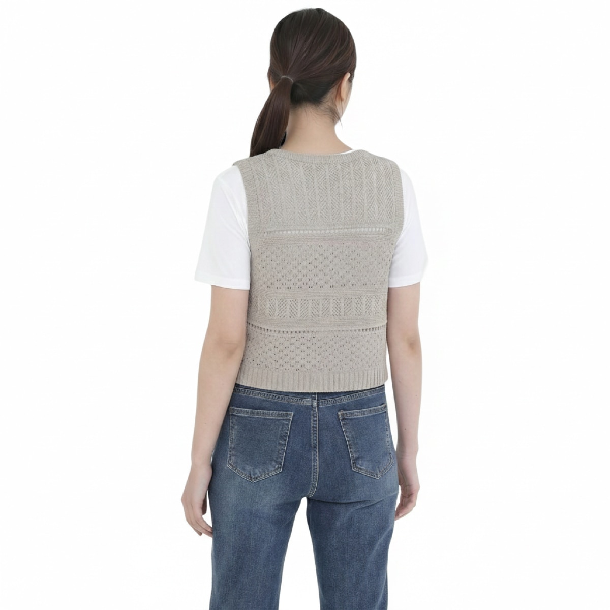 베네뜨 여성 크로셰 니트 베스트