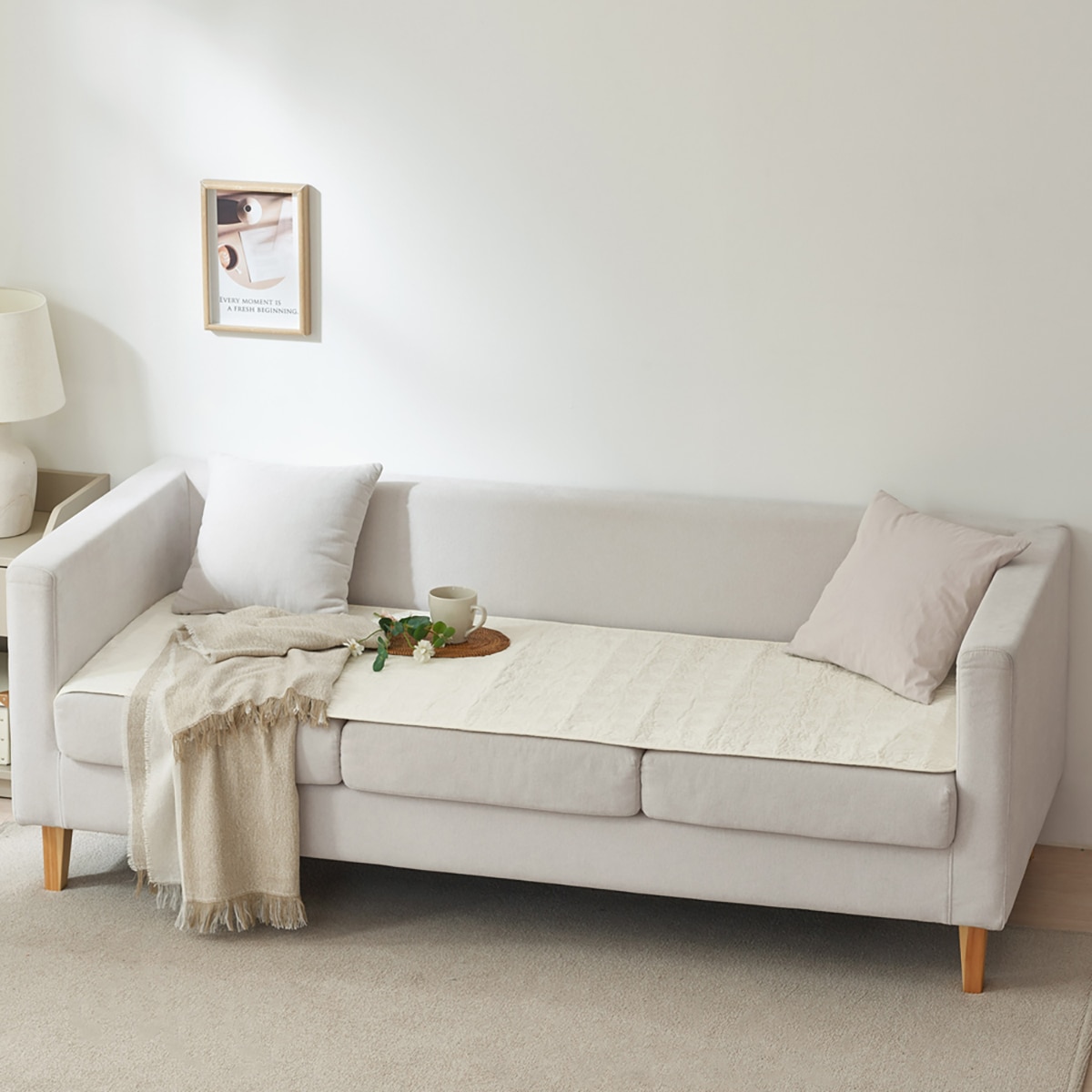 루마인 홈 양모 소파패드 60x180cm - 웨이브 아이보리