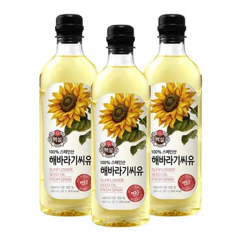 백설 해바라기유 900ml x 3 백설 해바라기유 900ml x 3