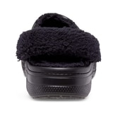 크록스 성인 바야 라인드 퍼즈 스트랩 클로그 - 블랙/블랙