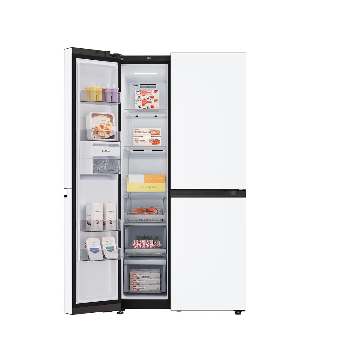 엘지 오브제 AI 매직스페이스 양문형 832L, 메탈 에센스 화이트