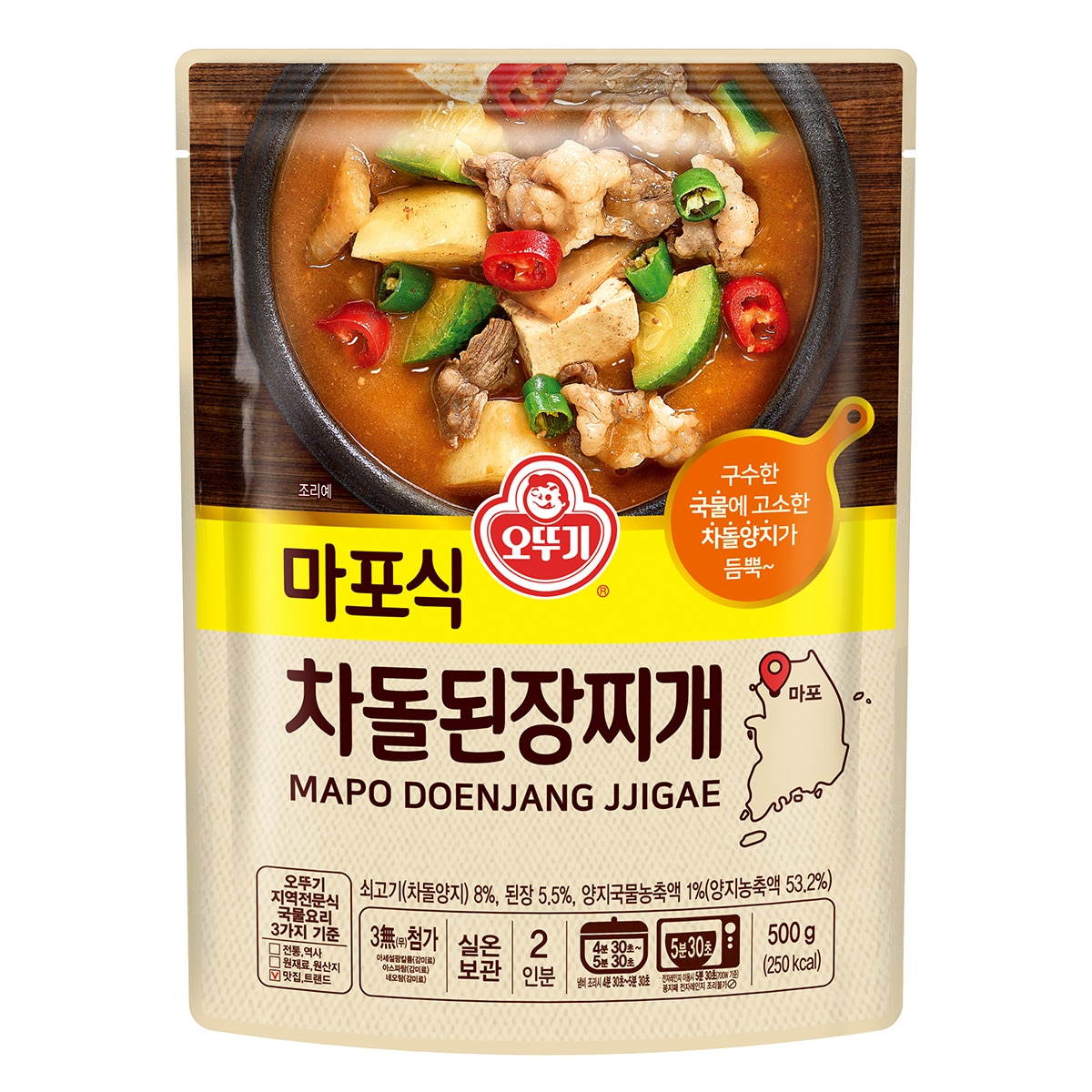 오뚜기마포식차돌된장찌개500g x 12