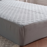 플로티나 방수 누빔 매트리스 커버 - 슈퍼싱글, 라이트 그레이