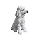 야외용 푸들 조각상 33cm - 화이트