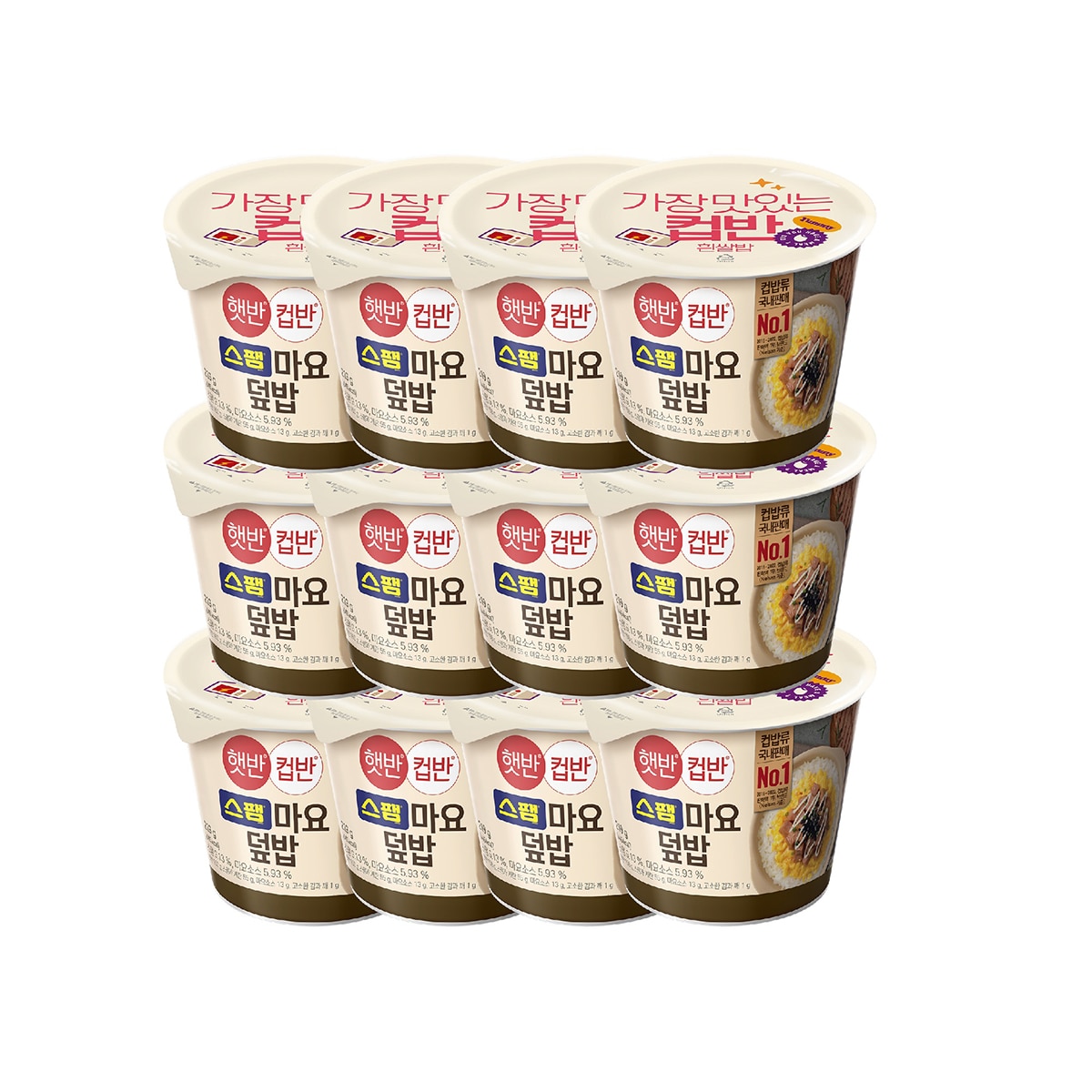 CJ햇반 컵반 스팸마요 덮밥 219g x 12입