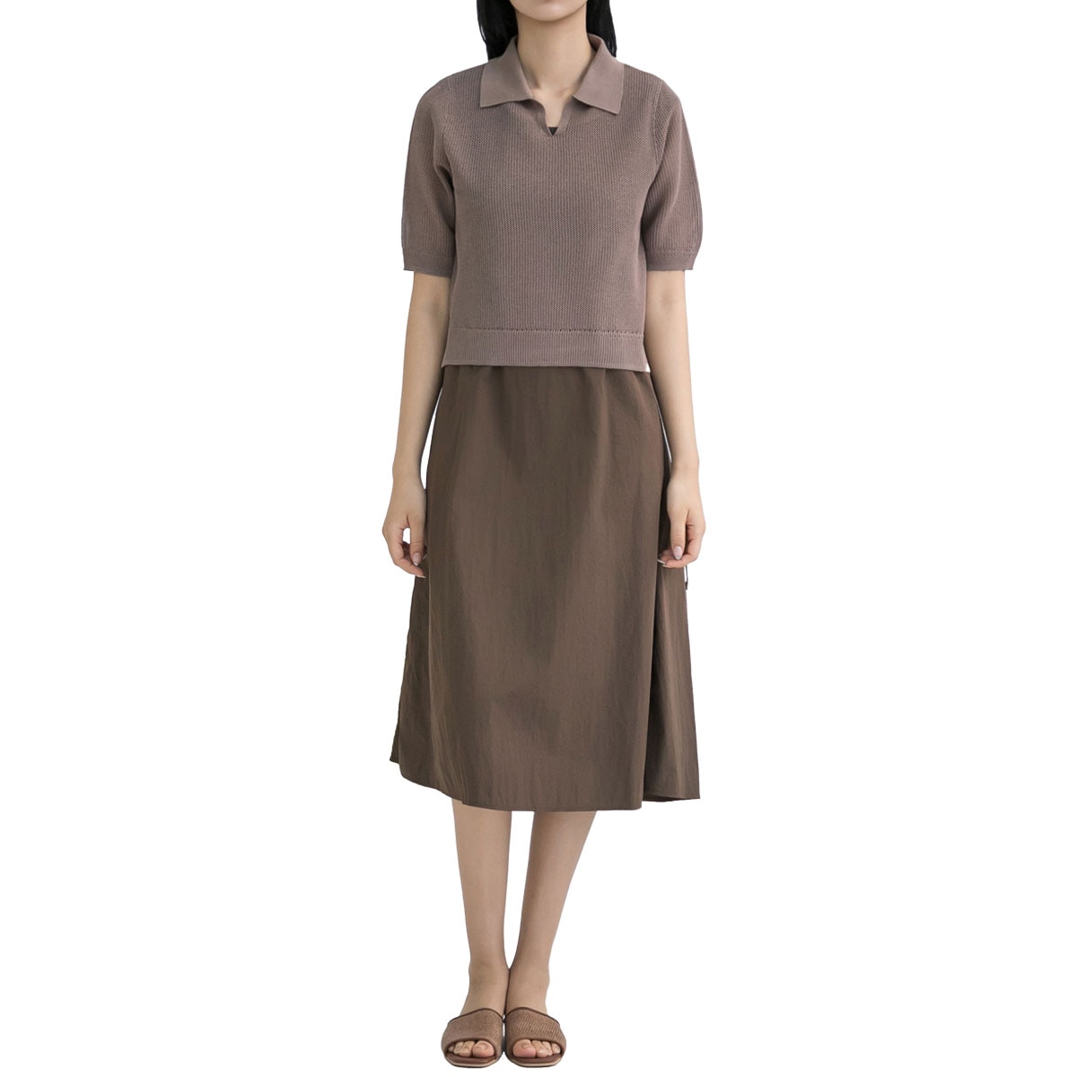 보니스팍스 여성 레이어드 니트&원피스 세트