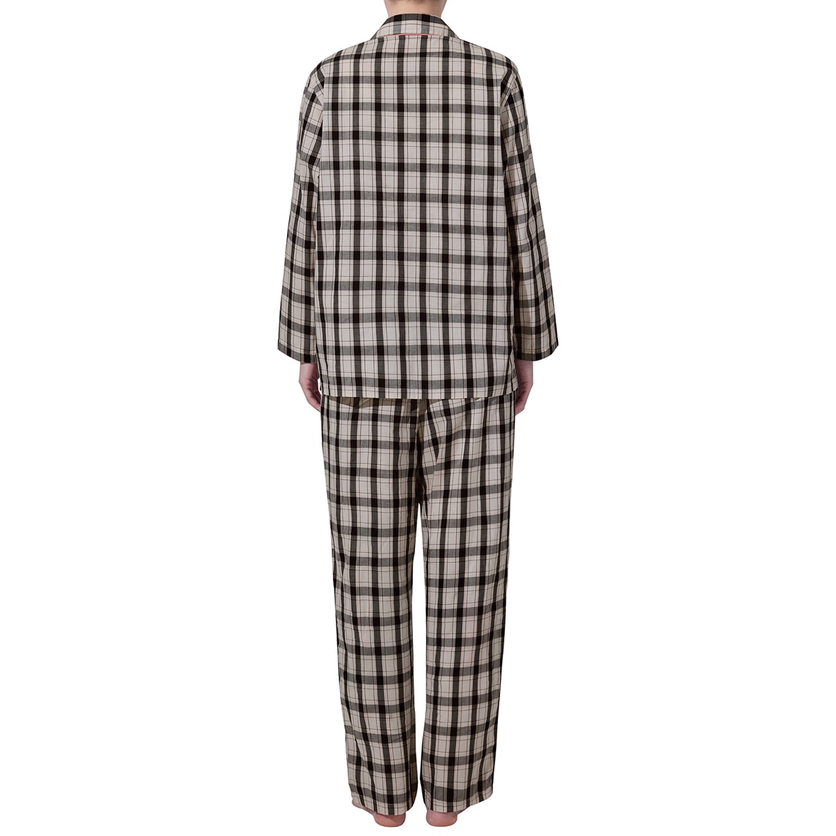 게스 여성 코튼 파자마 세트 - 아이보리 체크, S