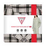 게스 여성 코튼 파자마 세트 - 아이보리 체크, S