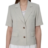 SOUP 여성 반소매 투버튼 재킷 - 라이트 베이지, M