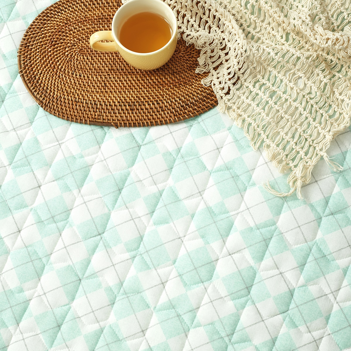 에이프릴앳홈 순면 누빔 워싱 면 요 - 싱글, 민트(리튼)