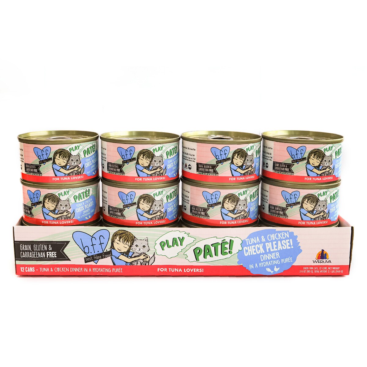 웨루바 BFF 고양이 습식 캔사료 80g x 12 - 튜나치킨 웨루바 BFF 고양이 습식 캔사료 80g x 12 - 튜나치킨