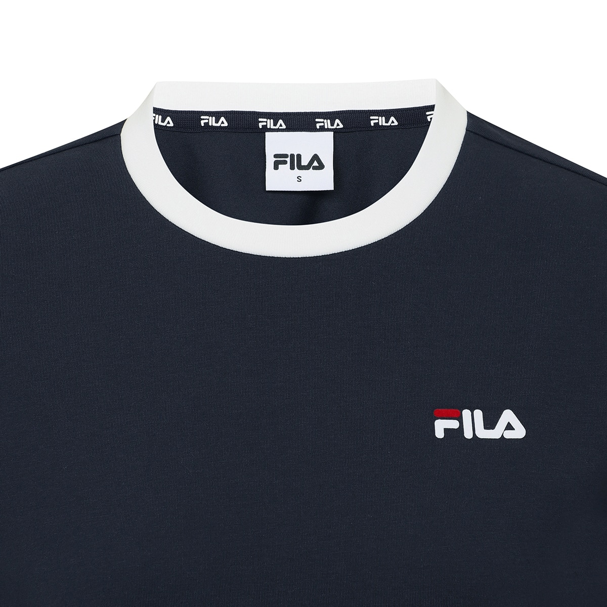 휠라 여성 링거 티셔츠 - 네이비, L