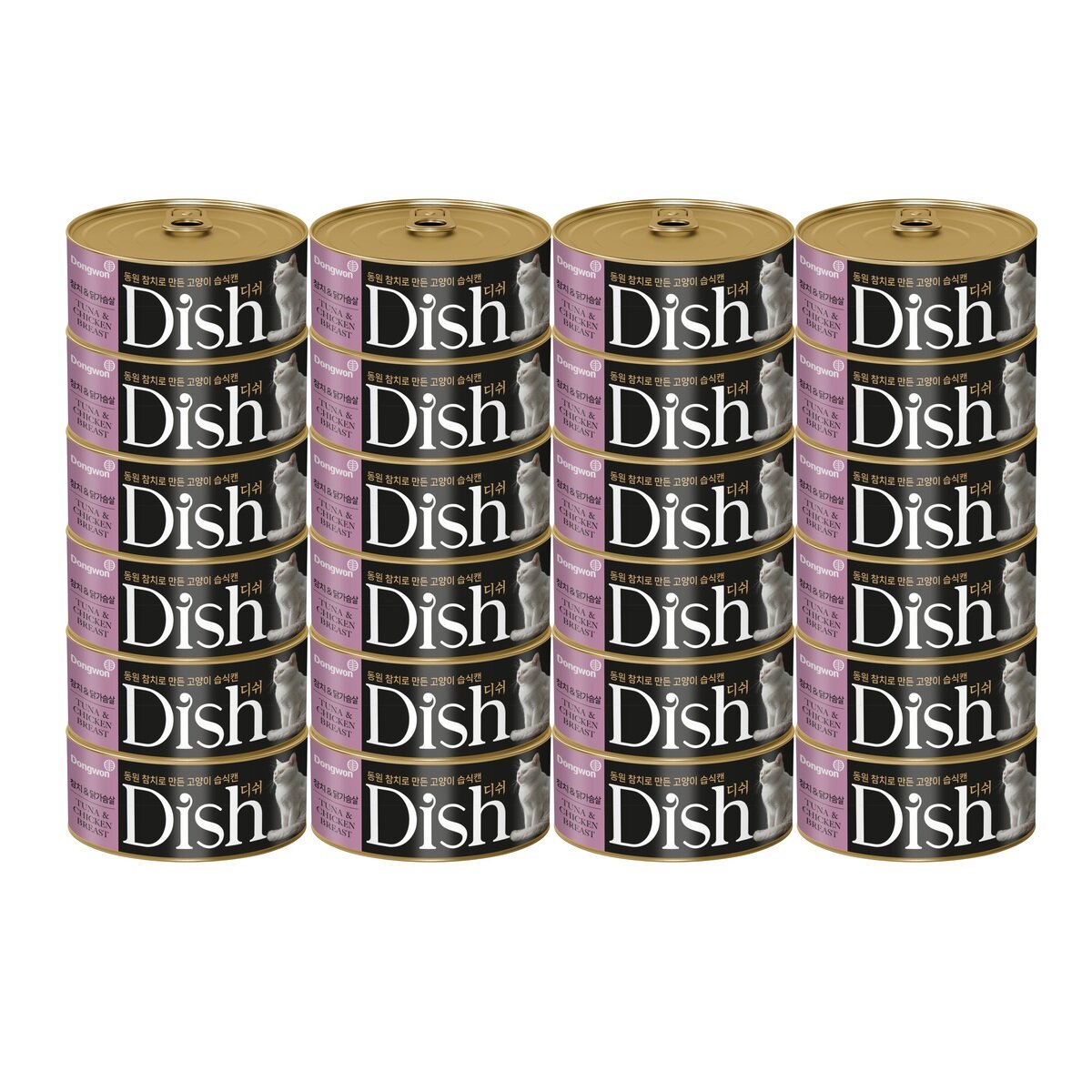 동원 DISH 참치&닭가슴살 애묘 캔사료 160g x 24