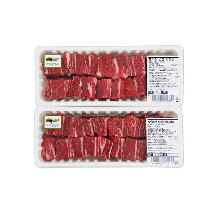 호주산 냉장 찜갈비 1.7kg x 2팩 x 3세트 호주산 냉장 찜갈비 1.7kg x 2팩 x 3세트