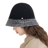 안드레아바나 여성 울 트위드 모자 - 블랙