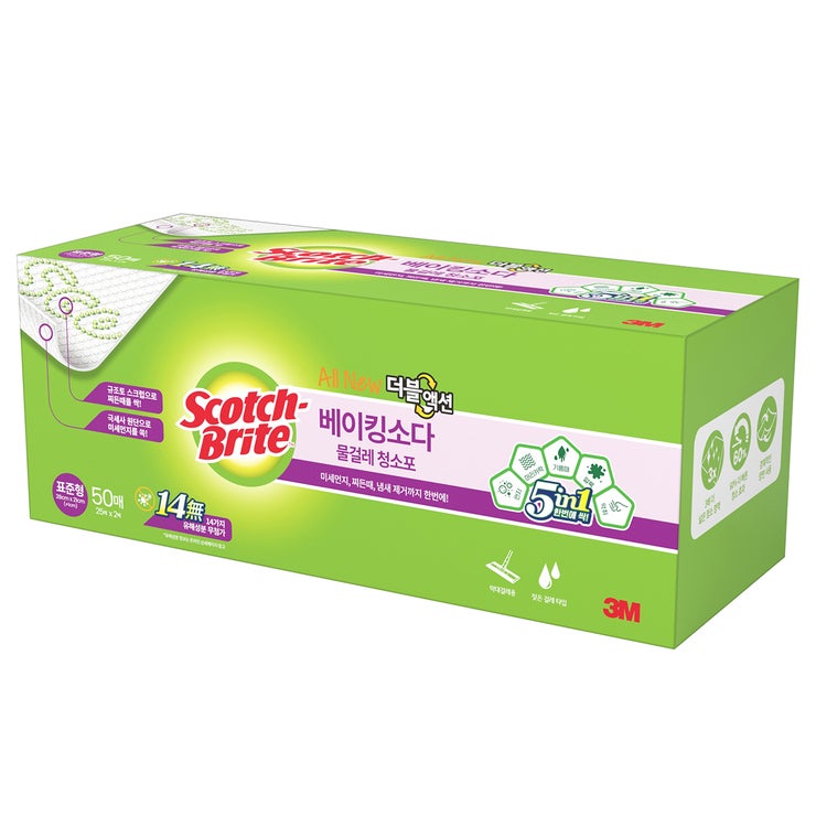 스카치 브라이트 베이킹소다 물걸레 청소포 50매 스카치 브라이트 베이킹소다 물걸레 청소포 50매