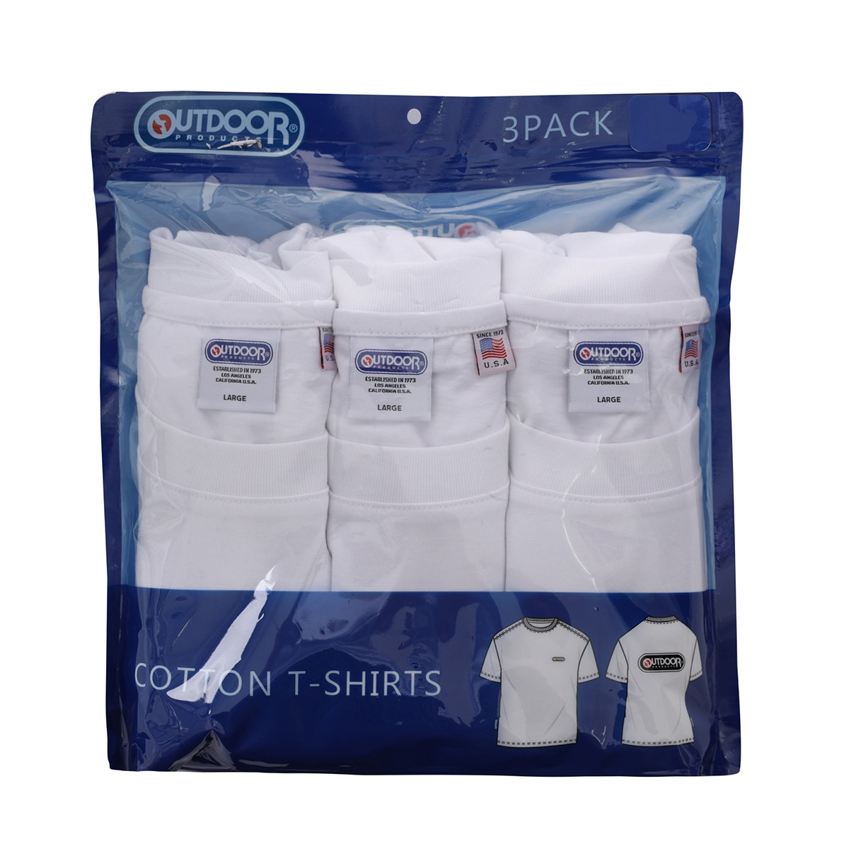 아웃도어프로덕트 베이직 크루넥 티셔츠 3매 - 화이트팩, S