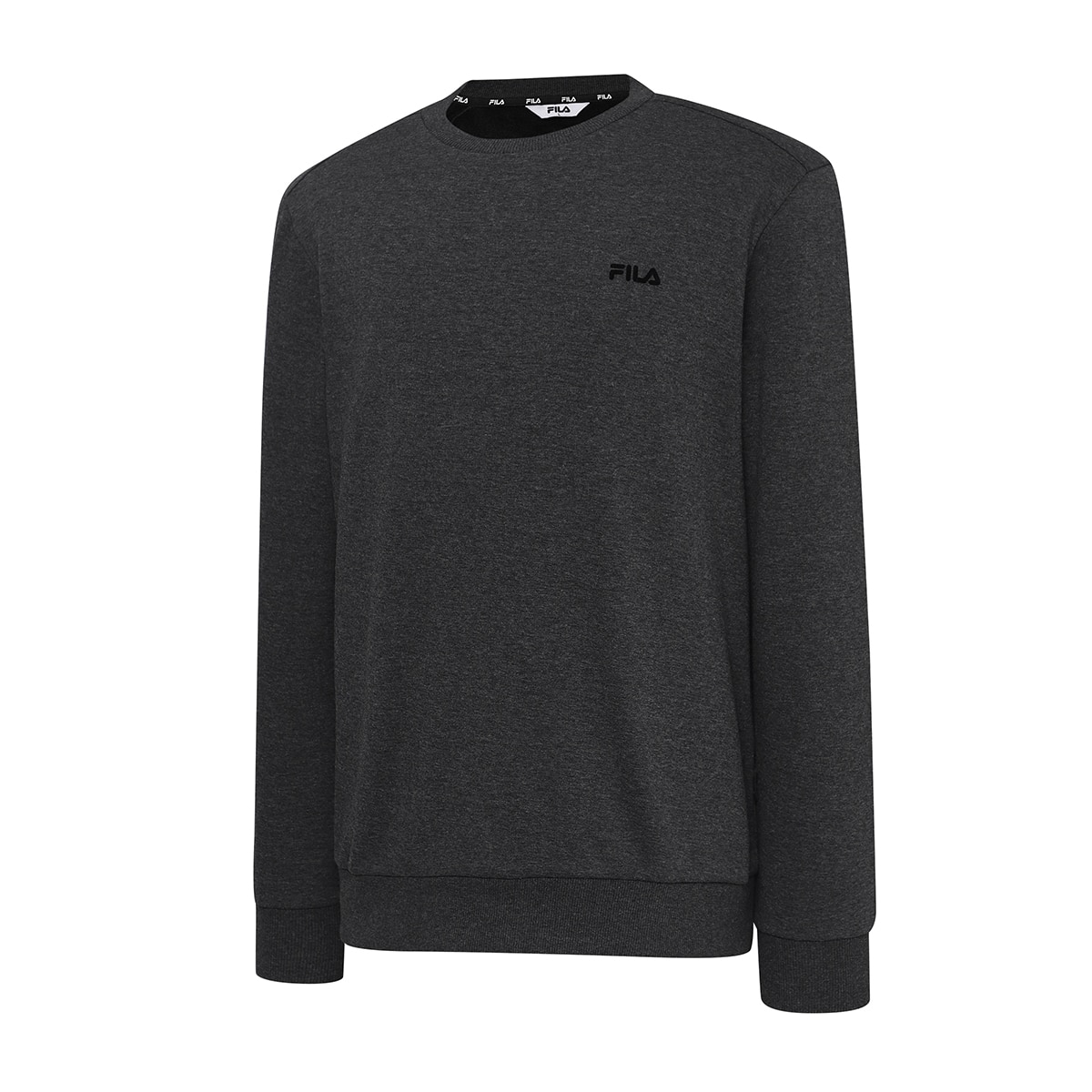 휠라 골프 남성 긴소매 융기모 크루넥 - 차콜, M