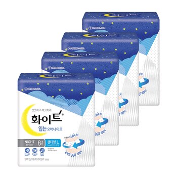 화이트 입는 오버나이트 중형 또는 대형 8매x 4 화이트 입는 오버나이트 중형 또는 대형 8매x 4