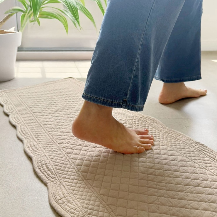 플로티나 선염 면 주방매트 2P 40x120cm - 베이지 플로티나 선염 면 주방매트 2P 40x120cm - 베이지