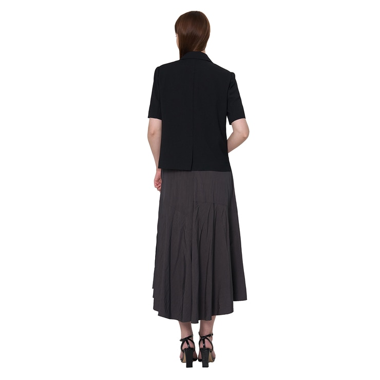 SOUP 여성 반소매 투버튼 재킷 - 블랙, S