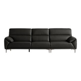 다우닝 데이지 전체 천연가죽 소파 4인 - 블랙