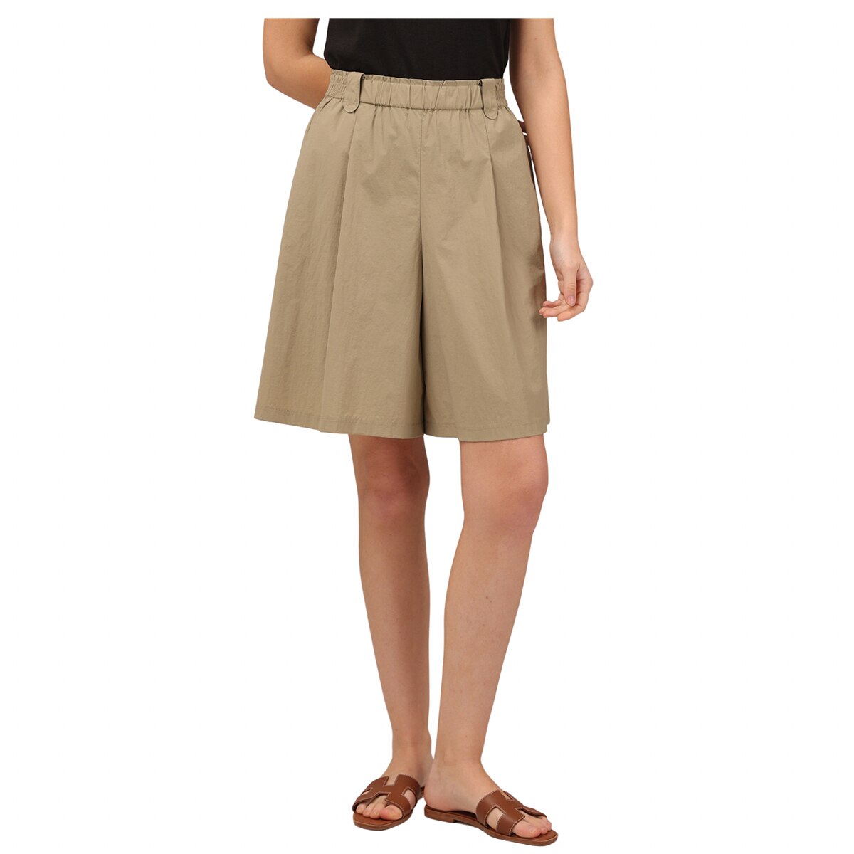 레니본 여성 플레어 반바지 - 카키, M