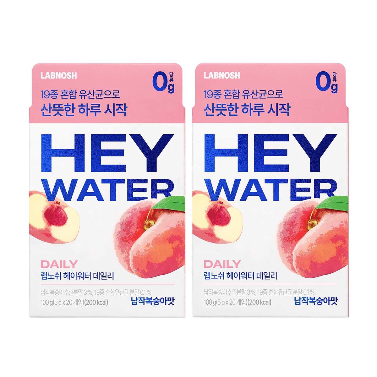랩노쉬 헤이워터 청사과/레몬/납작복숭아 5g x 40포 - 납작복숭아