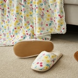 April At Home 플란넬 극세사 담요 슬리퍼 선물세트 - 밀리(옐로우플라워)