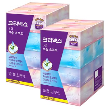 크리넥스 보습소프트 3겹티슈 160매 x 8 x 2팩 크리넥스 보습소프트 3겹티슈 160매 x 8 x 2팩