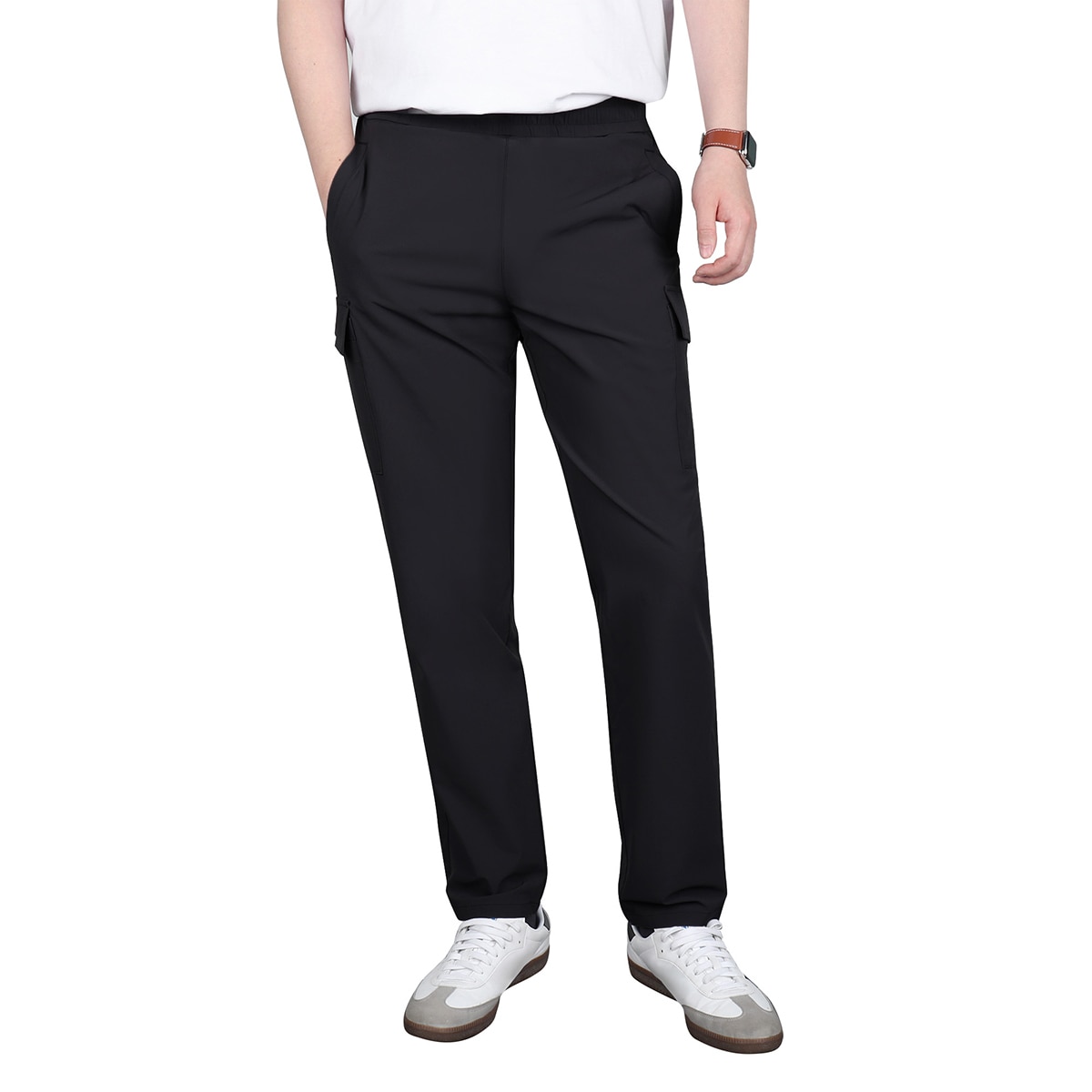 케네스콜 남성 나일론 스판 바지 - 블랙