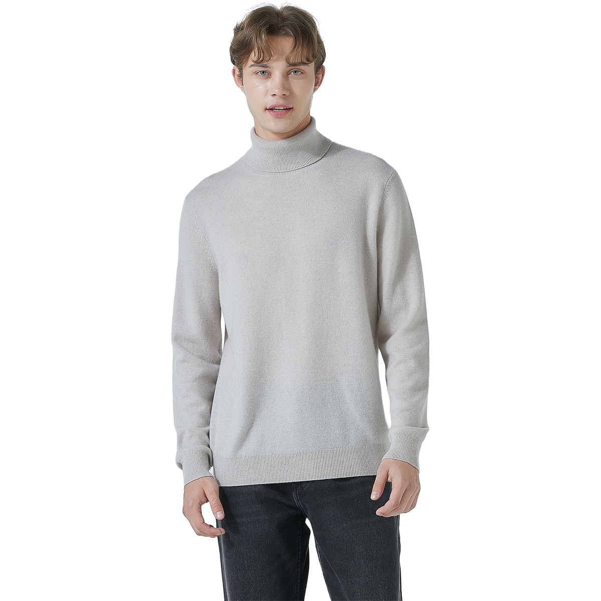 바인 남성 캐시미어 100% 터틀넥 - 그레이, XL 바인 남성 캐시미어 100% 터틀넥 - 그레이, XL