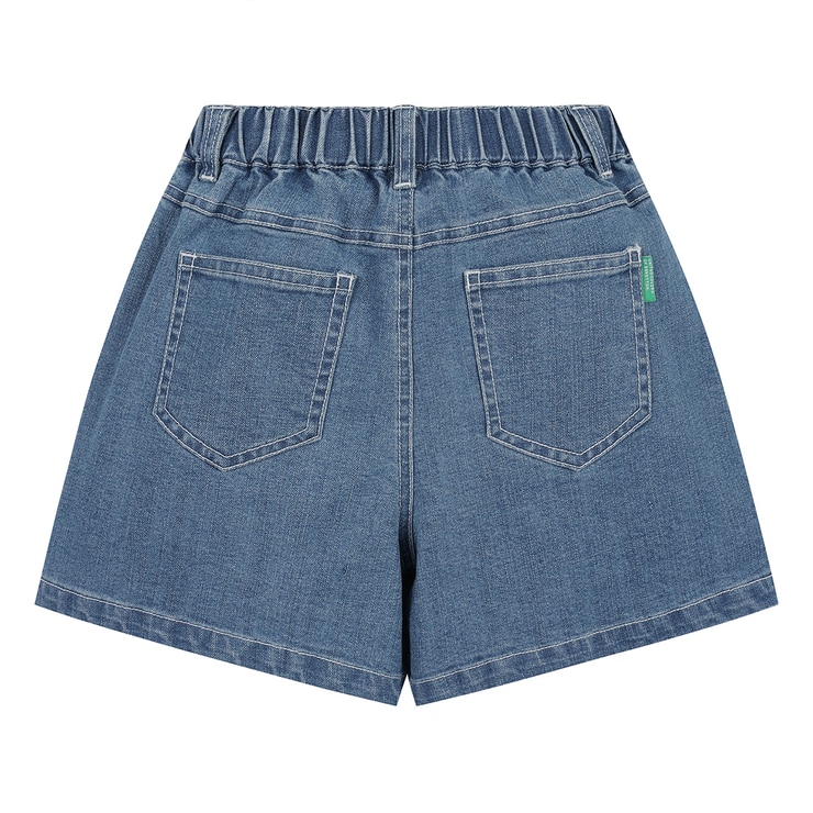 베네통 키즈 데님 반바지 - 여아미드인디고