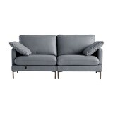 다우닝 코지 전체 천연가죽 소파 3인 - 파스텔블루