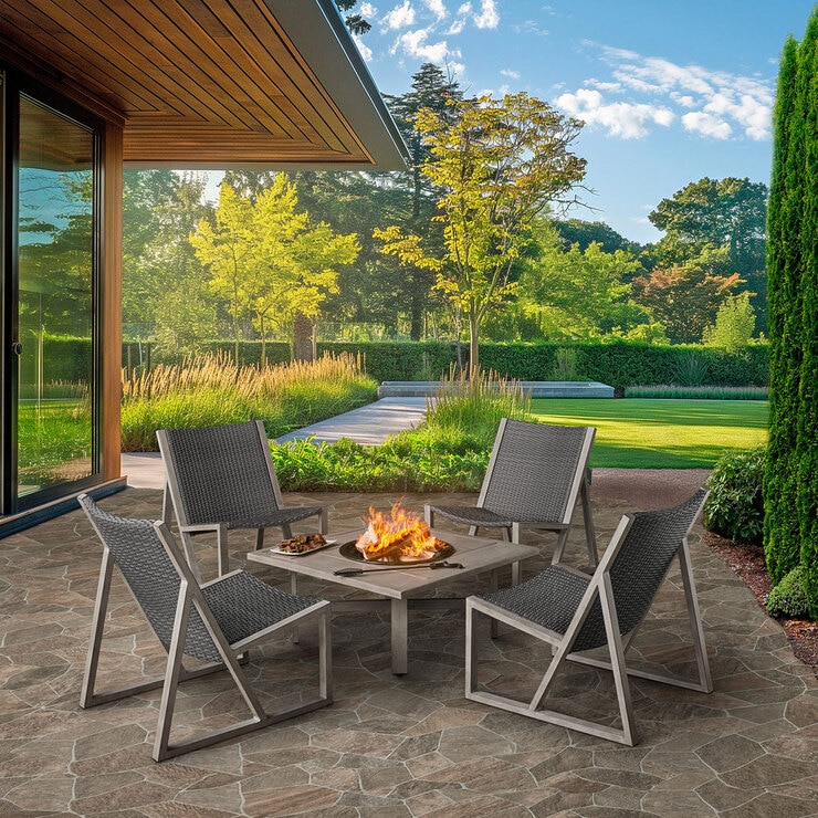 Agio Lisbon Wood Burning Fire Chat Set 5-piece 1807220