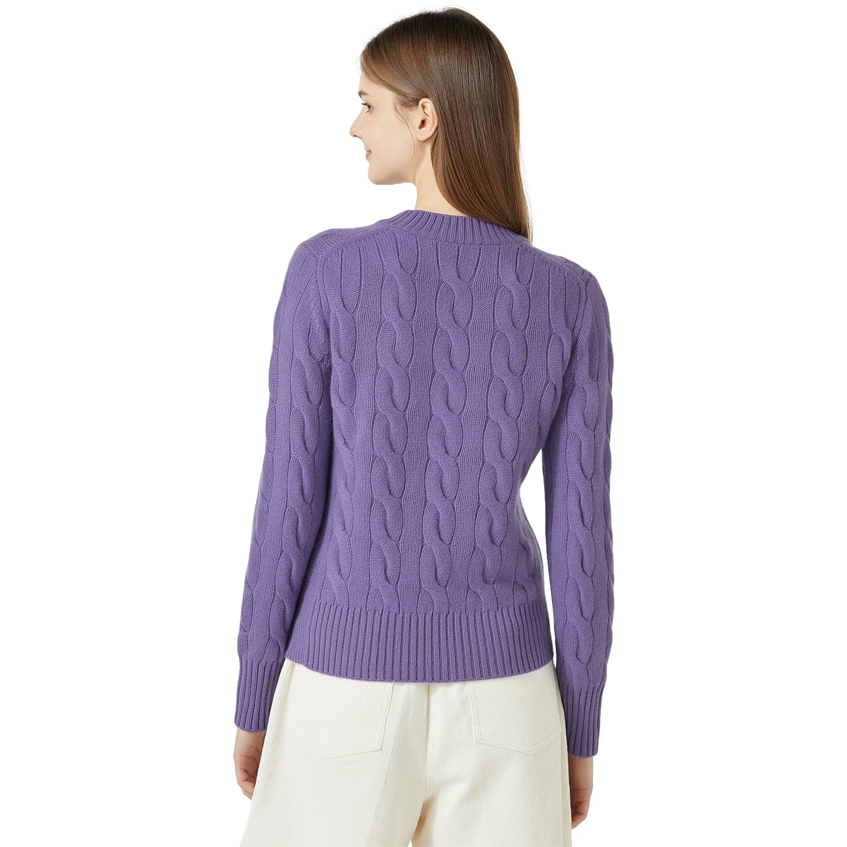 리디아 바인 여성 실크 캐시미어 케이블 스웨터 - 바이올렛, S 리디아 바인 여성 실크 캐시미어 케이블 스웨터 - 바이올렛, S
