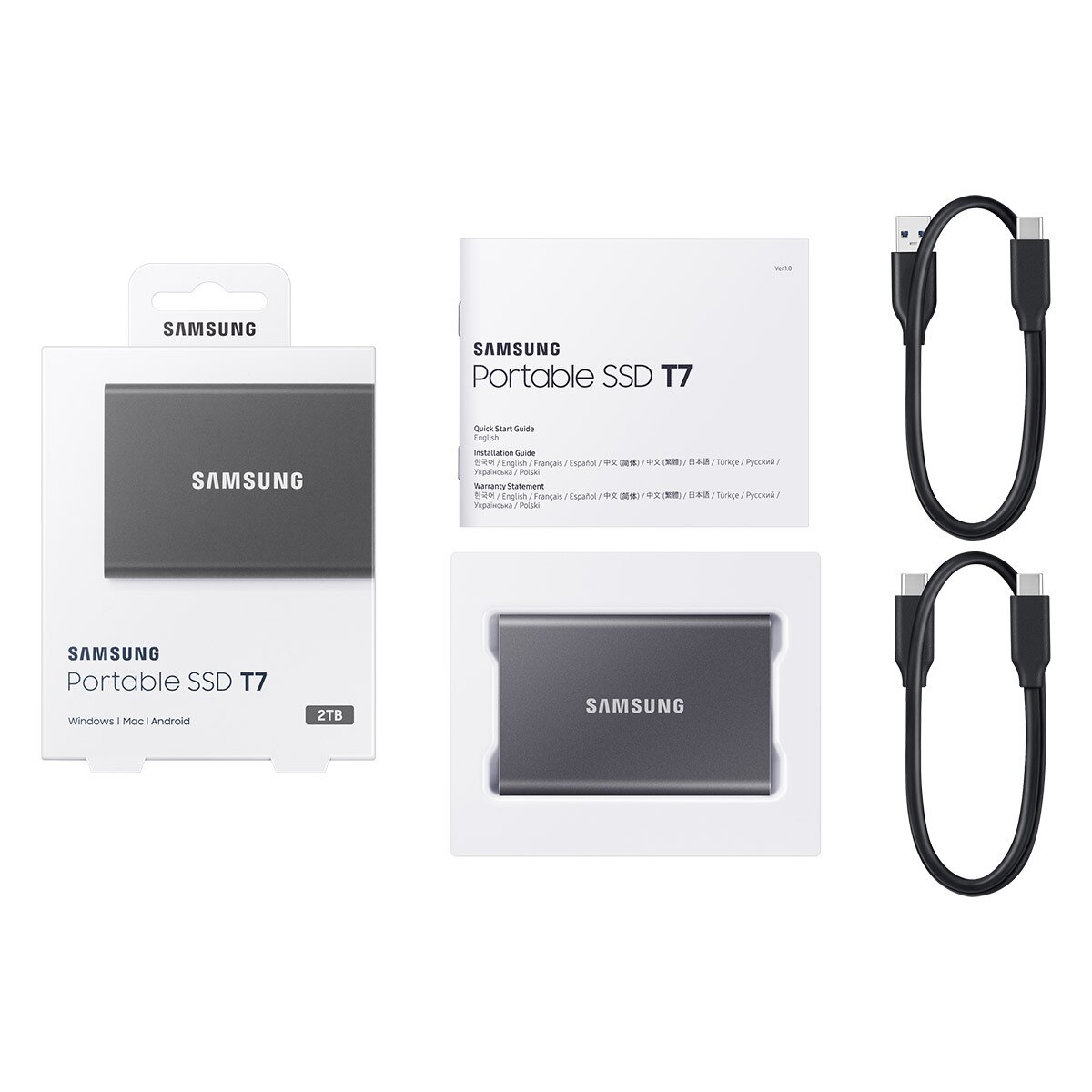 삼성 포터블 외장SSD T7 2TB, 타이탄그레이