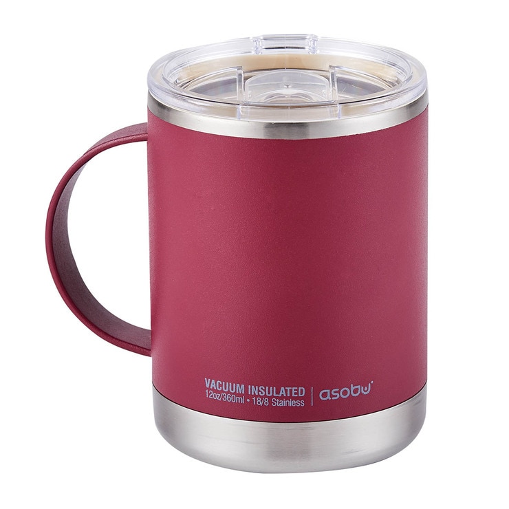 아소부 얼티미트 머그 360ML 2P - 화이트&버건디