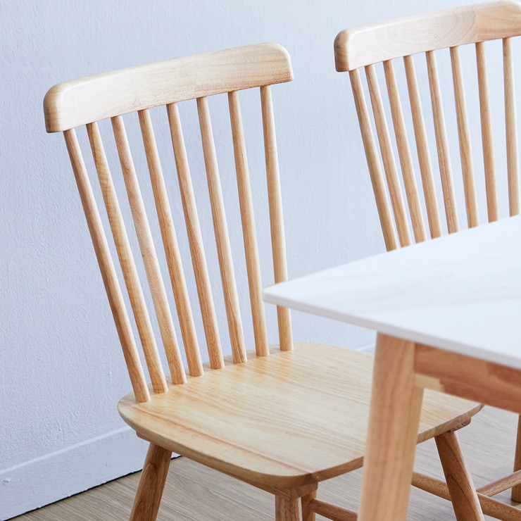 리비니아 TOTO 포세린 세라믹 6인 식탁세트 - 내추럴(의자) + 화이트(세라믹 상판)