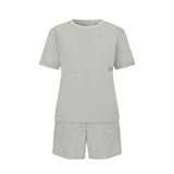 네파 여성 우븐 반소매 티셔츠 - 라이트 베이지