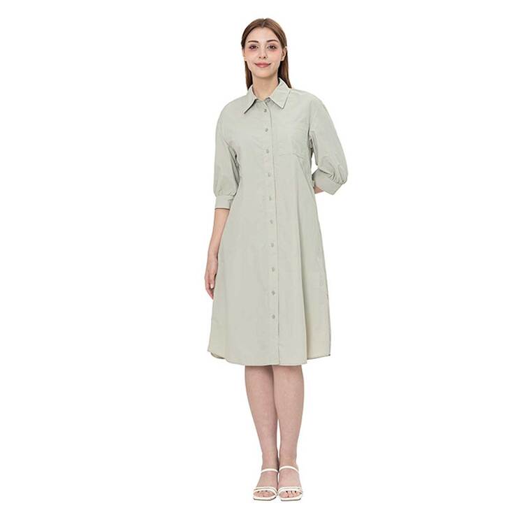 비지트 인 뉴욕 여성 버튼 원피스 - 민트