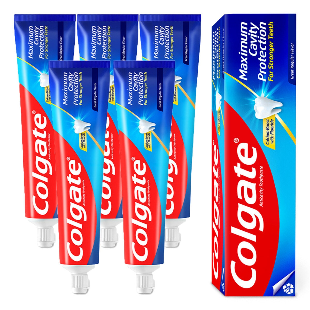 콜게이트 치약 250g x 5 개 - 그레이트 레귤러 플레이버 콜게이트 치약 250g x 5 개 - 그레이트 레귤러 플레이버