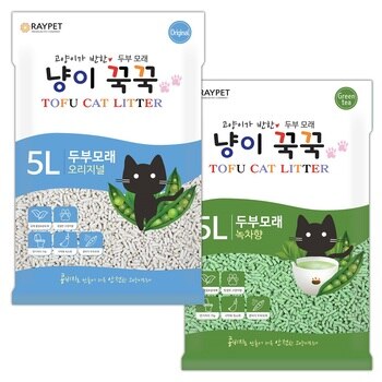 냥이꾹꾹 고양이 두부모래 5L x 5 냥이꾹꾹 고양이 두부모래 5L x 5