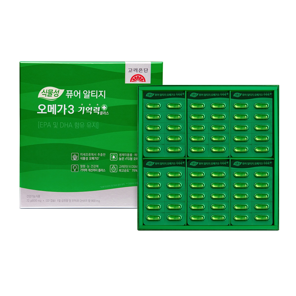 고려은단 퓨어 알티지 오메가3 기억력 플러스 600mg x 120캡슐
