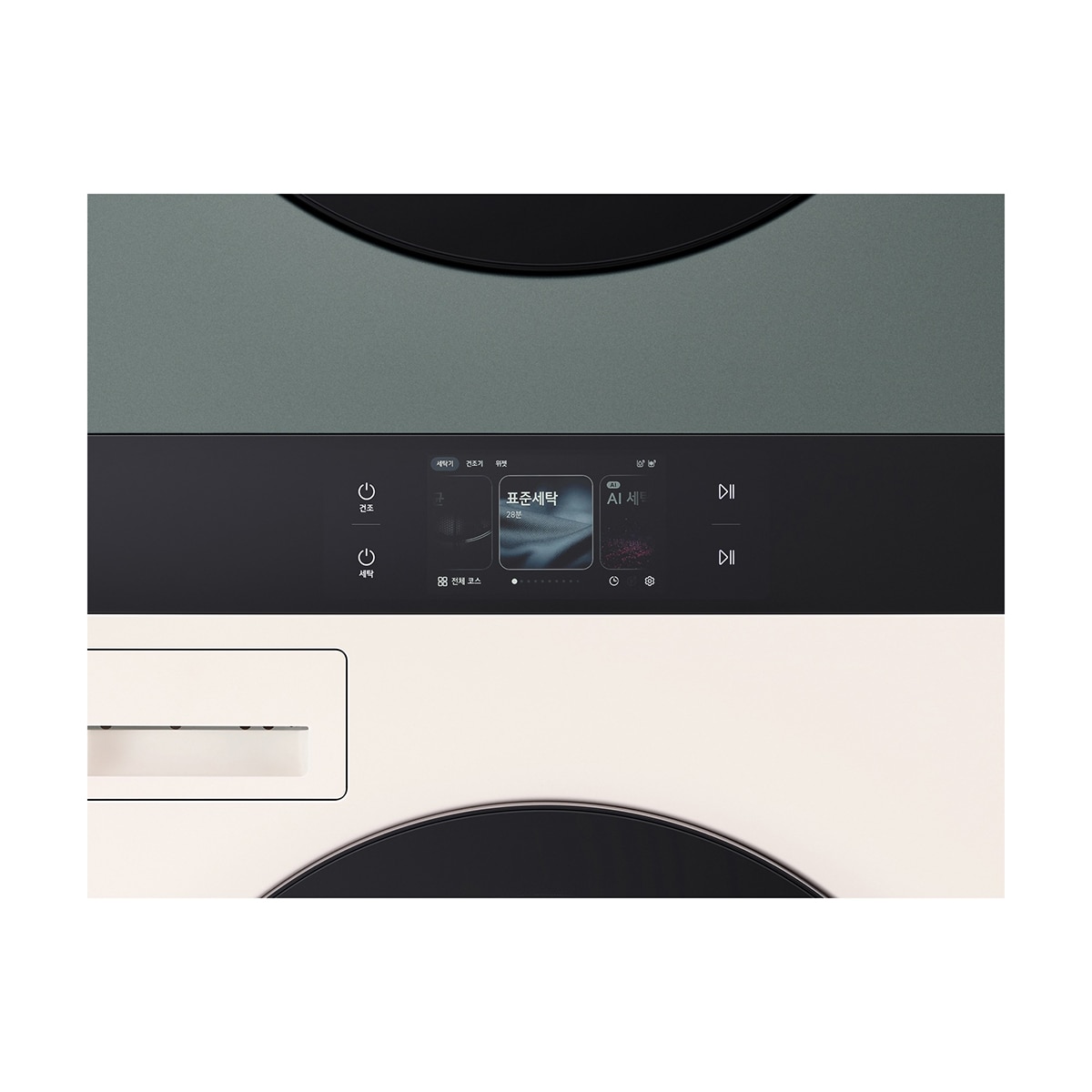 엘지 오브제 AI 워시타워 세탁 23kg&건조 23kg 베이지 그린