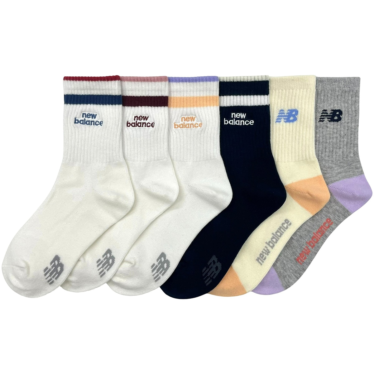 뉴발란스 여아동 양말 6족 - B팩, L(20~22cm)
