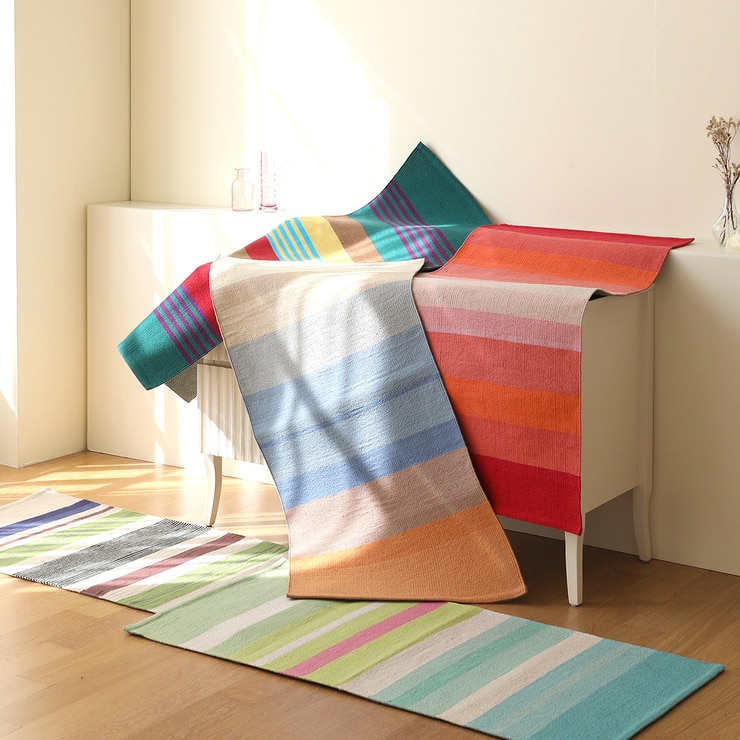 오리고 선염 코튼 엑센트 러그 60x120cm